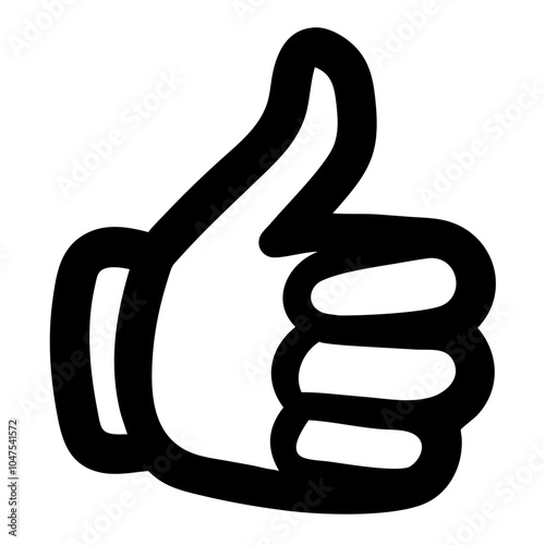 Simple black thumbs up icon design [with copy space]