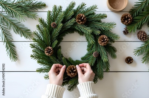 Christmas wreath making photo