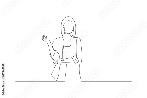 A minimalist line drawing of a person holding a watering can, symbolizing gardening or nurturing.