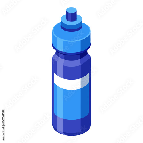 A 3D illustration of a reusable water bottle, perfect for showcasing your healthy lifestyle or fitness brand.  The design features a classic bottle shape with a sleek, modern look.