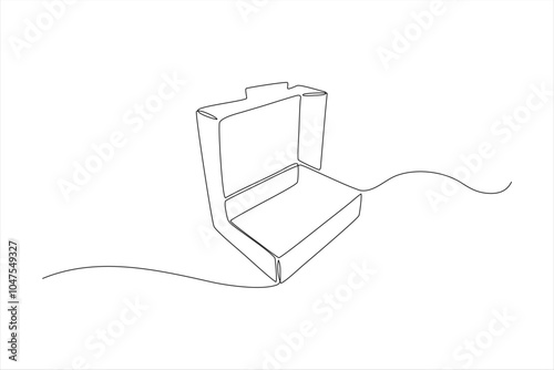 A minimalist line drawing of an open box, suggesting storage or packaging.