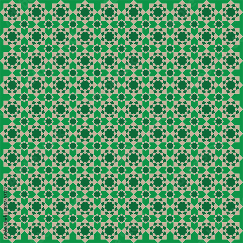 Green Seamless oriental Pattern