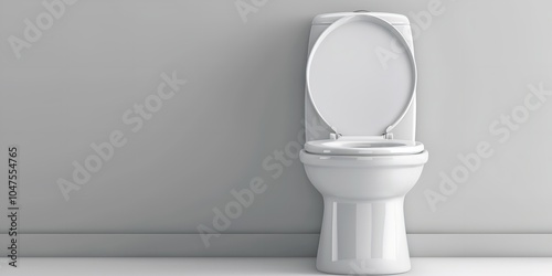 White background with a Parryware One Piece Toilet Seat, Generative AI.