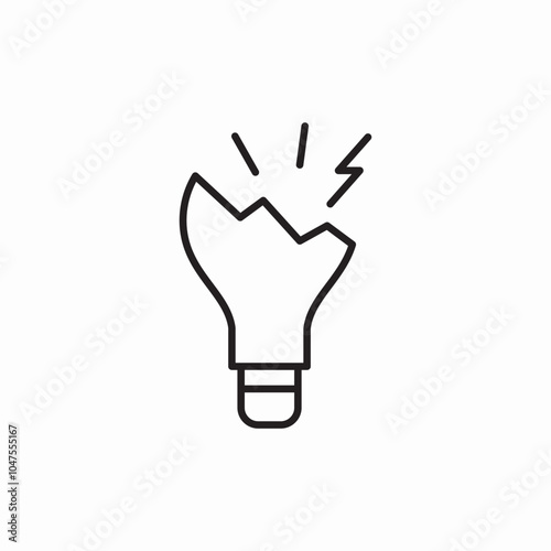 broken bulb icon sign vector