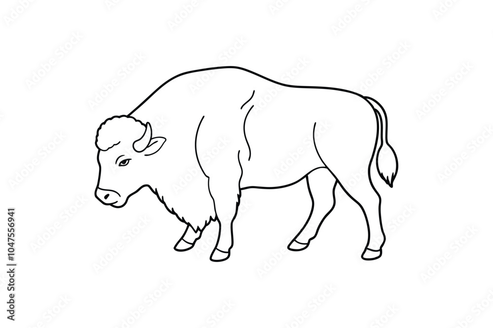 Buffalo Line Art Vector Illustration Minimalist Wildlife Design for Rustic and Bold Nature Art Buffalo Line Art Vector Illustration Minimalist Wildlife Design for Rustic and Bold Nature Art