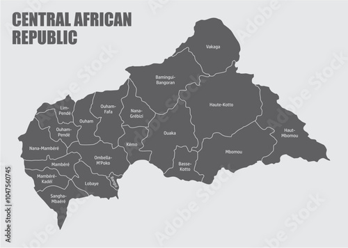 Central African Republic administrative map