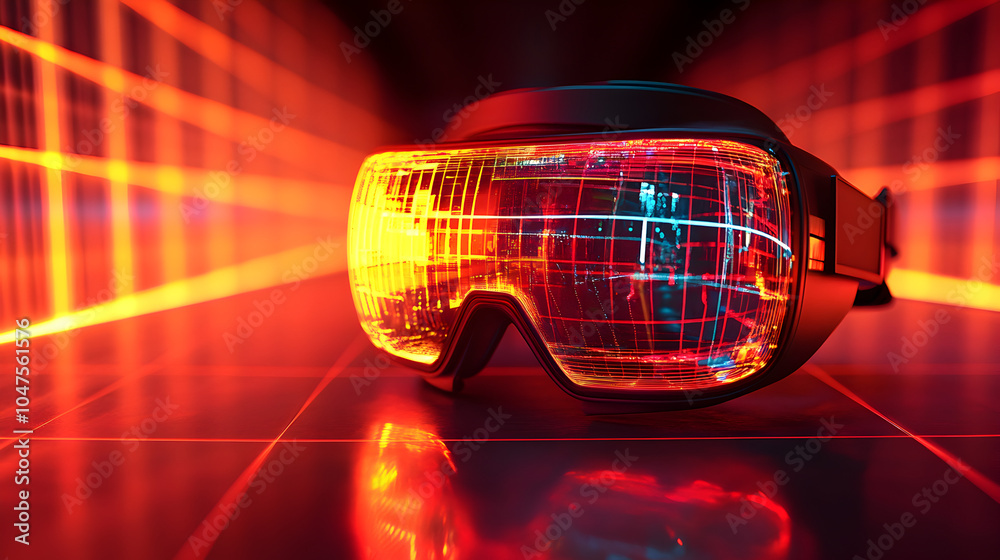 Futuristic Virtual Reality Goggles for Immersive Gaming Experience in Cyberpunk Aesthetic Futuristic Virtual Reality Goggles for Immersive Gaming Experience in Cyberpunk Aesthetic