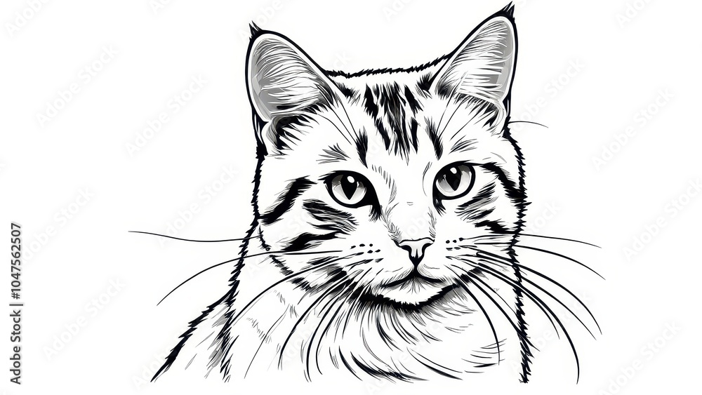 Fototapeta premium A playful drawn picture of cat bad with a mischievous expression, perfect for fun and quirky pet-themed designs or illustrations.