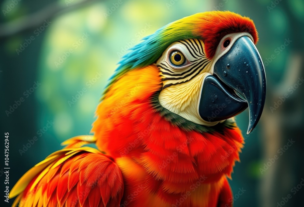 Obraz premium Vibrant macaw parrot in nature