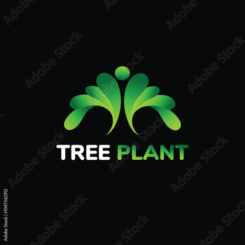 Eco-friendly tree plantation logo design