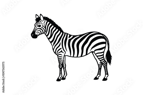Zebra Silhouette Vector Illustration – Bold and Exotic Wildlife Icon for African Safari Design