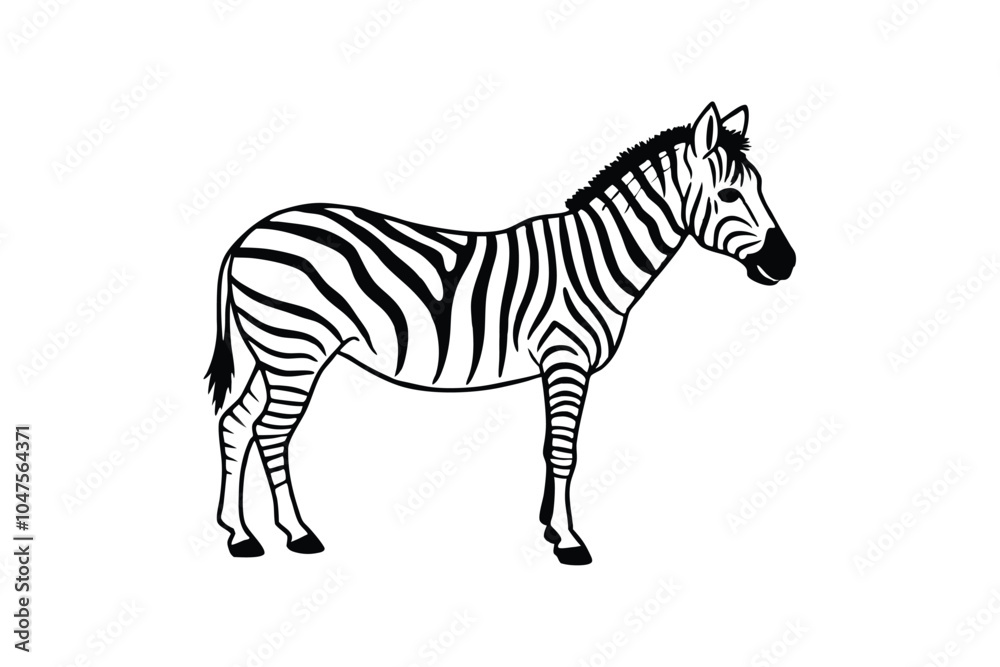 Obraz premium Zebra Silhouette Vector Illustration – Bold and Exotic Wildlife Icon for African Safari Design