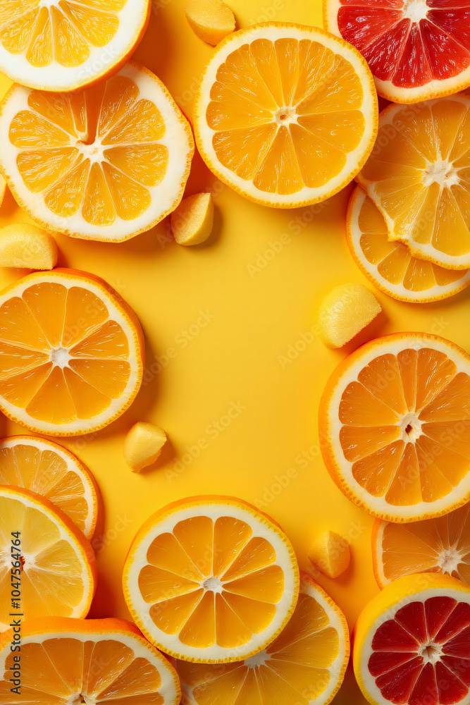 citrus fruit popular choice vibrant colors juicy segments flat lay compositions citrus fruit popular choice vibrant colors juicy segments flat lay compositions