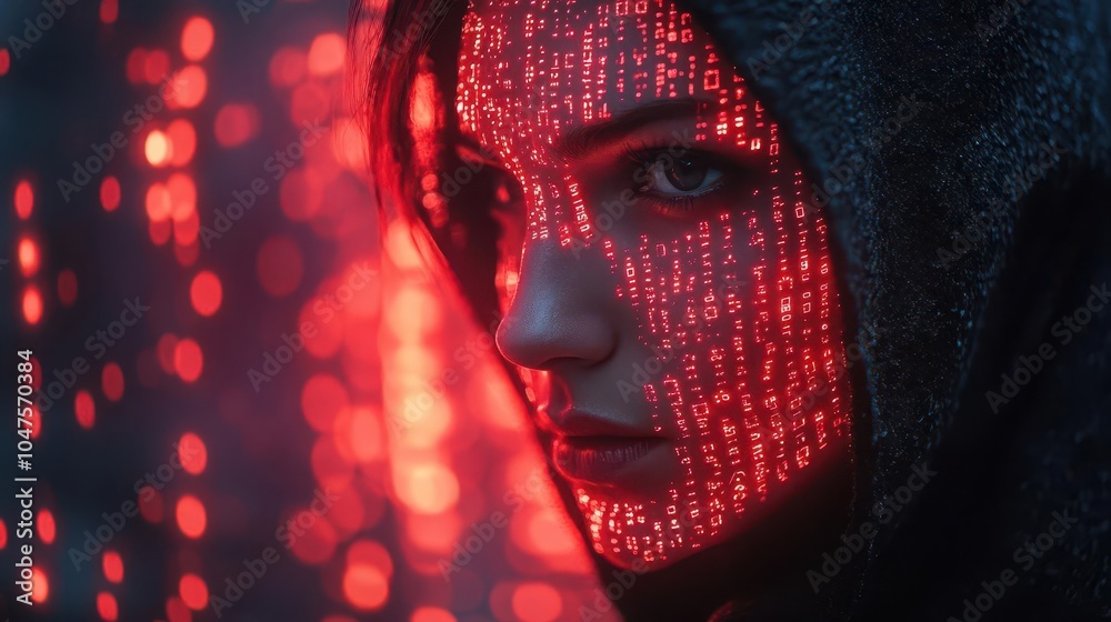 concept portrait representing internet security with a firewall and data protection imagery as a backdrop, emphasizing the importance of digital safety concept portrait representing internet security with a firewall and data protection imagery as a backdrop, emphasizing the importance of digital safety