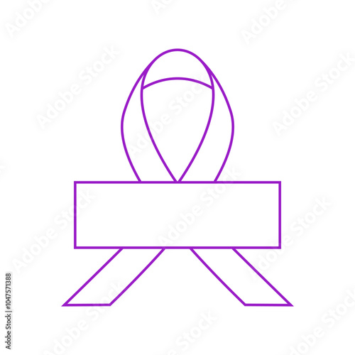 Purple Ribbon Logo or Icon Design Template Purple Ribbon Pancreatic Cancer Awareness Month Design Template with Space for Text or Space for Copy Pancreatic Cancer Awareness Month november