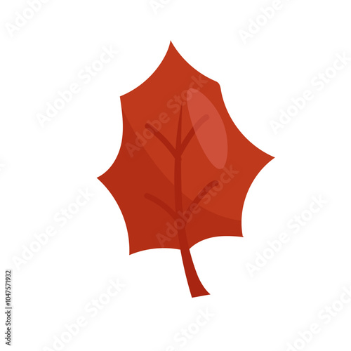 Orange autumn leaf on a white background. Vector illustration