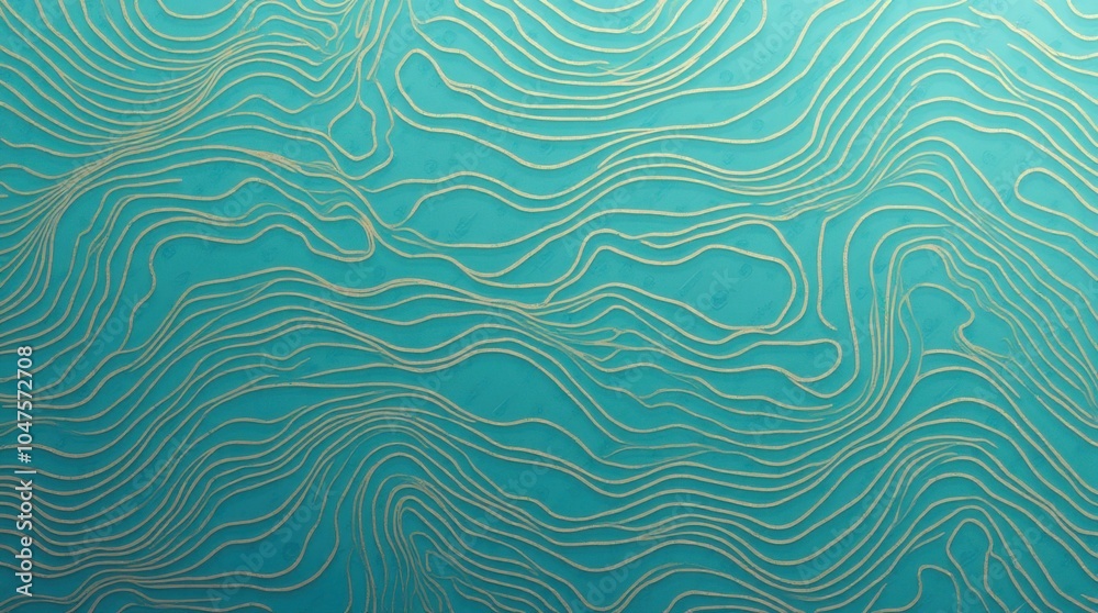 A seamless wave pattern background featuring undulating lines in shades of turquoise and gold, creating an elegant and fluid design. A seamless wave pattern background featuring undulating lines in shades of turquoise and gold, creating an elegant and fluid design.
