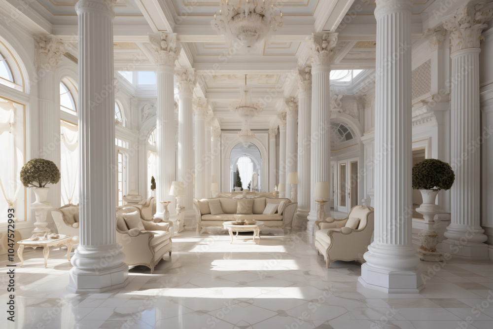 Fototapeta premium Palace interior background columns hall