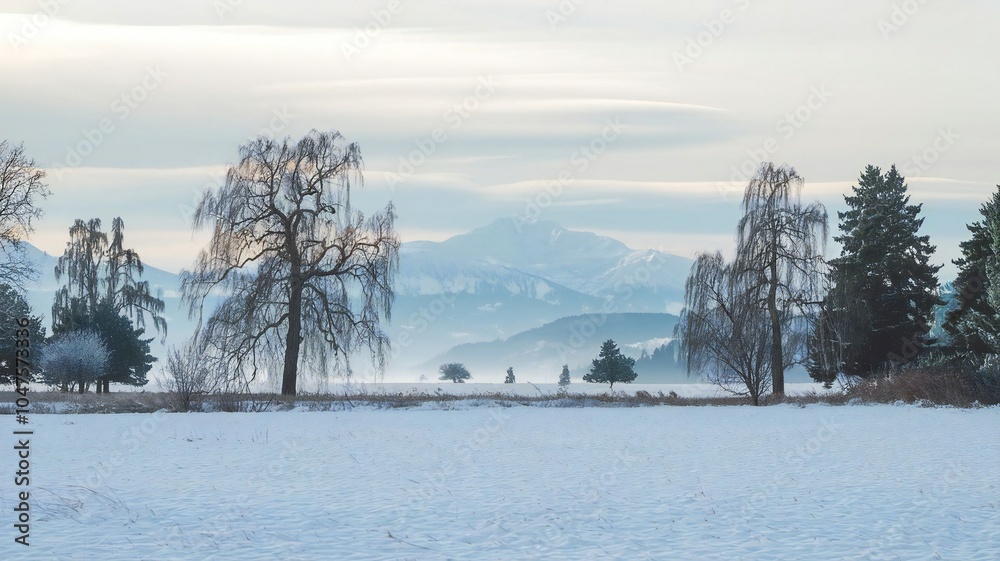 Obraz premium Winter snowy landscape