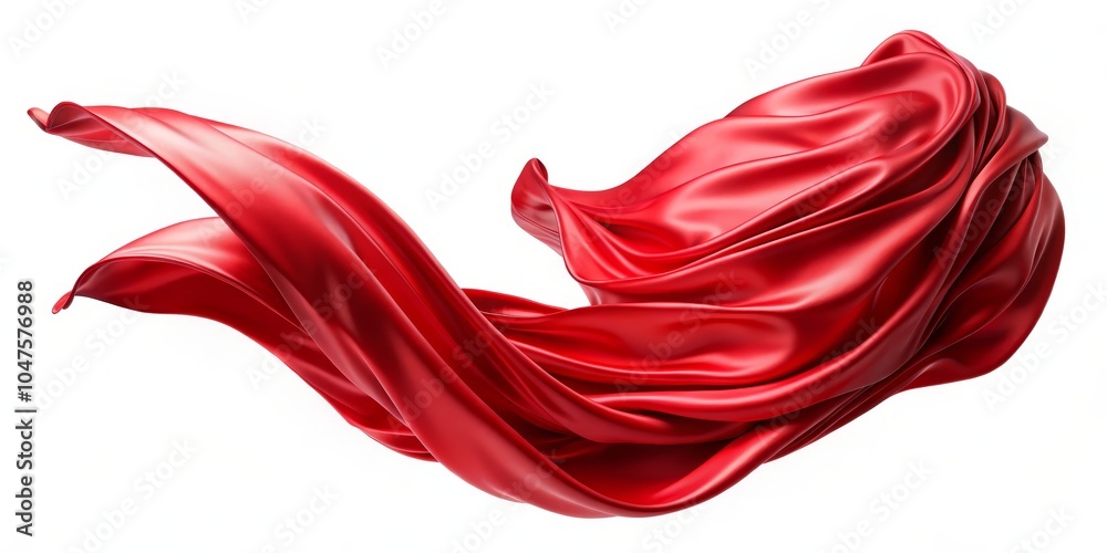 Abstract Red Fabric Swirling in Motion, 3D Render, Fabric, Flowing Abstract Red Fabric Swirling in Motion, 3D Render, Fabric, Flowing