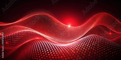 Abstract Red Dotted Wave Pattern, digital art , graphic design