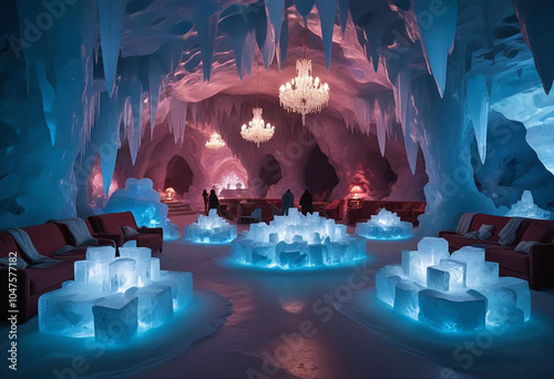 a photo of snow cave generative AI