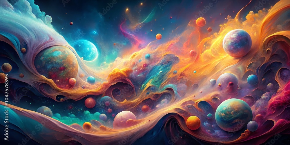 Cosmic Dance of Planets, Abstract, Galaxy ,space,planets,nebula,stars