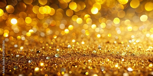 Golden Glitter Bokeh Background with Sparkling Lights, bokeh, glitter