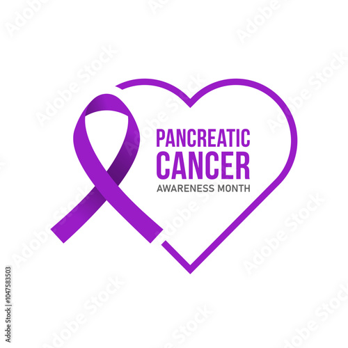 purple ribbon with a heart graphic
Pancreatic cancer awareness vector graphic Pancreatic cancer vector logo with heart Pancreatic cancer awareness Month November illustration