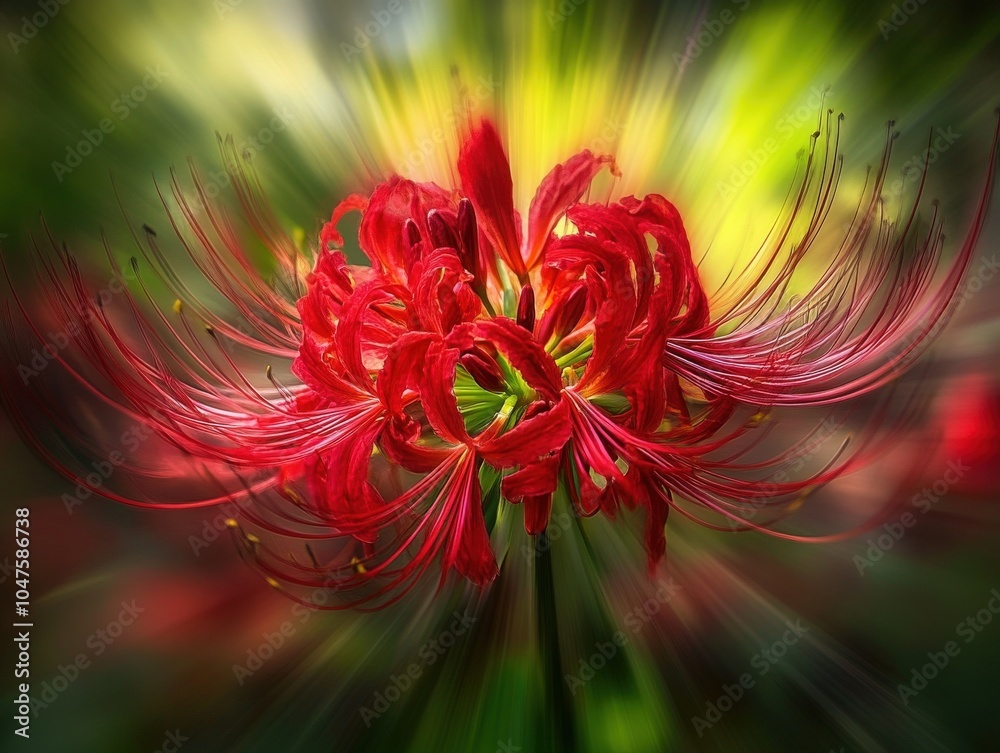 Flower Burst - Energetic Burst of Red Flowers, Dynamic Plant Energy Flower Burst - Energetic Burst of Red Flowers, Dynamic Plant Energy