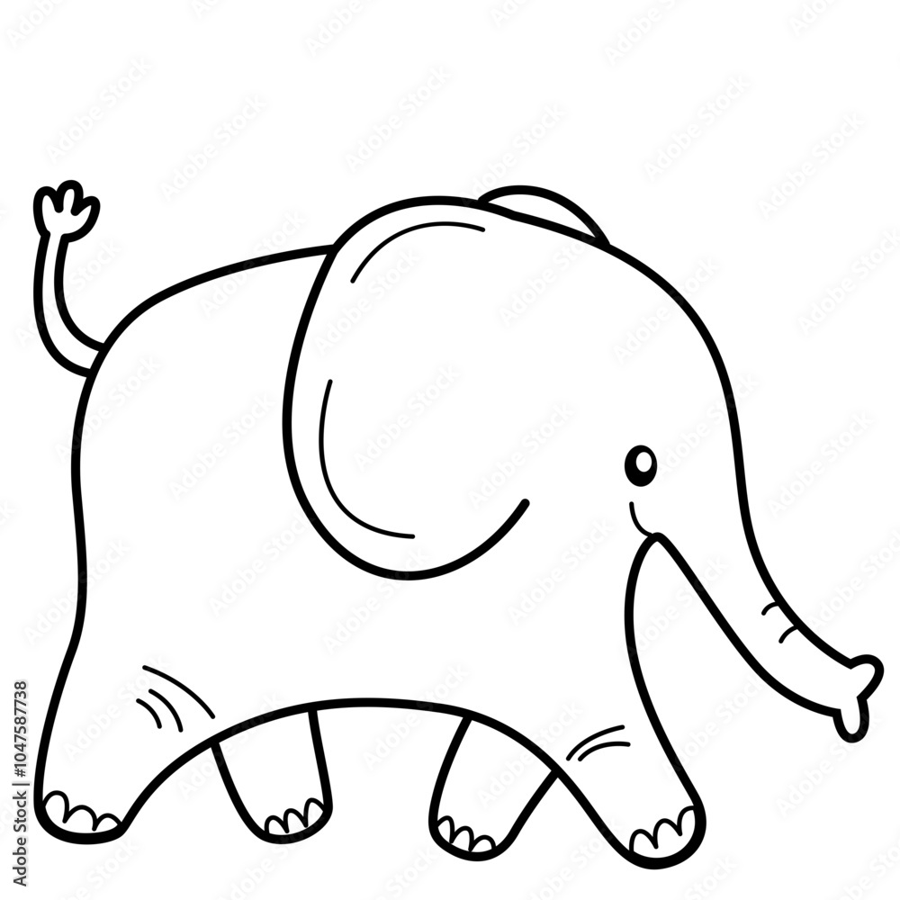 Cute Animal Elephant Outline Cute Animal Elephant Outline