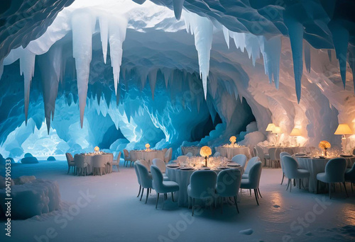 a photo of snow cave generative AI