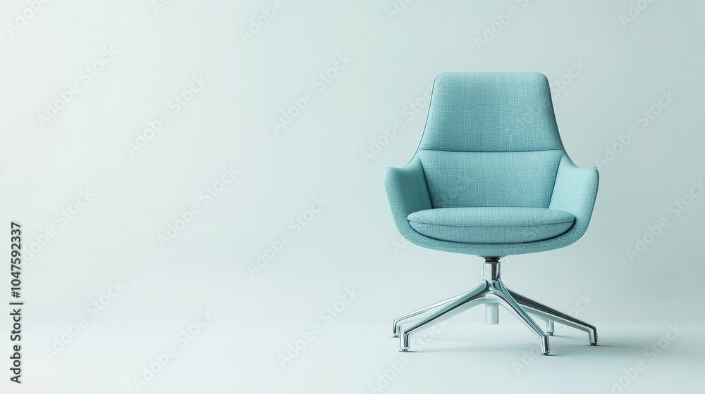 Obraz premium Imagine a sleek office chair placed against a crisp white background. 