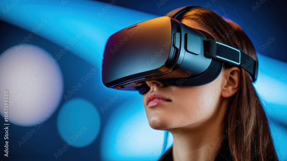 A user explores digital spaces wearing a next-gen AR/VR helmet, enhancing their interaction with innovative technology.