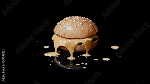 Juicy Cheeseburger Digital Painting in 9D Style photo