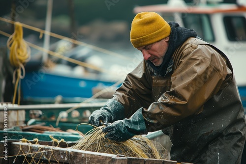 Preparing for the Catch: A Fisherman's Gear photo