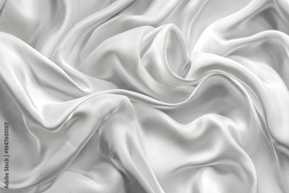 Fototapeta premium Abstract Draped White Fabric with Smooth, Flowing Curves