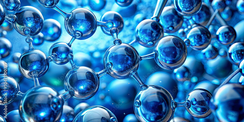 Vibrant blue spheres connect in a dynamic arrangement, illustrating molecular structures. This visual emphasizes the complexity and beauty of scientific concepts Vibrant blue spheres connect in a dynamic arrangement, illustrating molecular structures. This visual emphasizes the complexity and beauty of scientific concepts