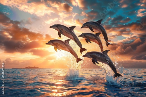 Island Sunset Dolphin Delight