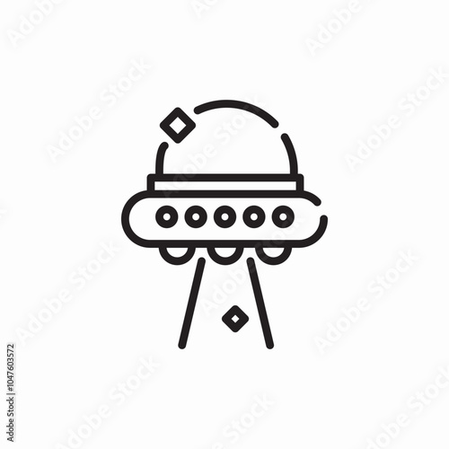 alien ufo icon sign vector