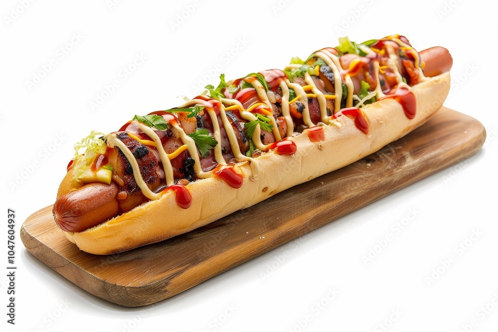 Delectable Hot Dog Isolated on White Delectable Hot Dog Isolated on White