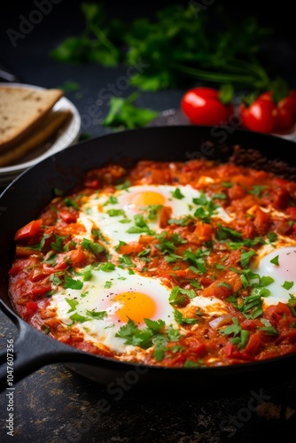 Spicy Israeli Shakshuka with Eggs