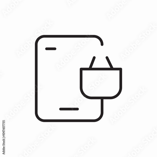 tablet online shopping icon sign vector