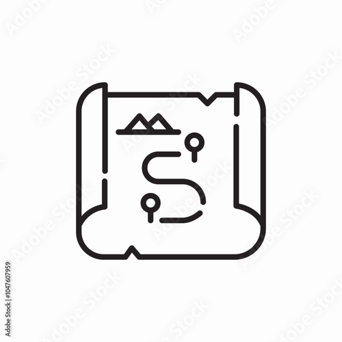 treasure map icon sign vector