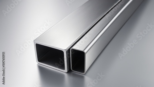 Aluminum square tubing detail shot, ideal for showcasing durability and versatility in construction or manufacturing visuals.