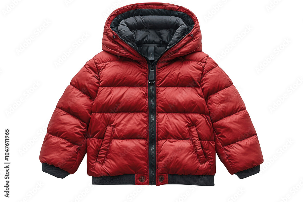 Red jacket for a child isolated on transparent background, png file, no background png file