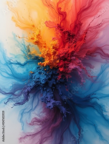 abstract blend colored paint