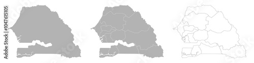 Set of SENEGAL Maps with Main Map and Regional maps