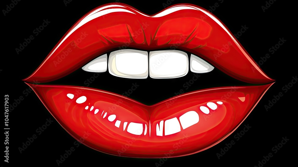 Beauty shot focusing on glossy red lips, with a perfect pout, designed for a lipstick advertisement that highlights the bold, fashionable allure. Beauty shot focusing on glossy red lips, with a perfect pout, designed for a lipstick advertisement that highlights the bold, fashionable allure.