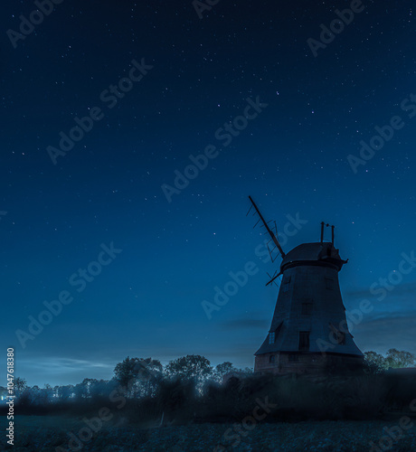 windmill in night photo